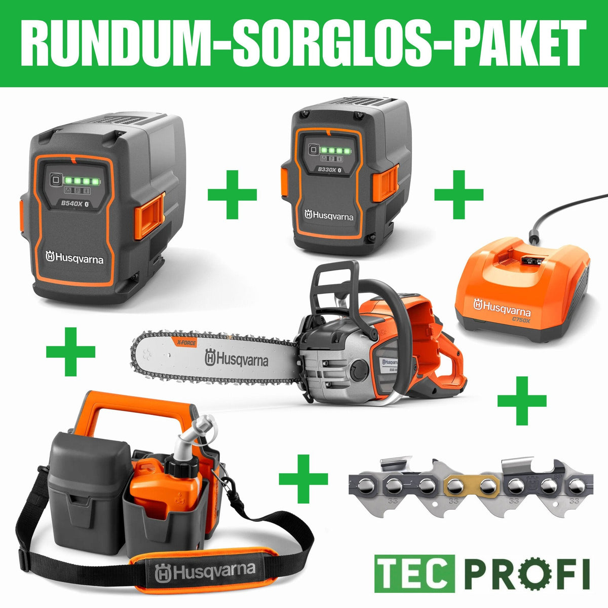 Komplett-Paket: Husqvarna 550iXP G Profi Akku-Kettensäge - Husqvarna®
