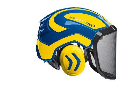 Toller PROTOS® Forsthelm - blau-neongelb - PROTOS®
